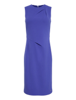 Calvin Klein - Scuba Crepe Sl Knee Length Dress - Iki kelių ir midi suknelės - Mėlyna