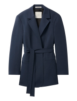 Calvin Klein - Casual Twill Belted Blazer - Diržu sujuostas švarkas - Tamsiai mėlyna
