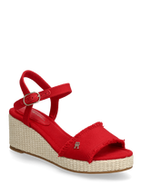 Tommy Hilfiger - Mid Woven Wedge Espad Fringe - Bateliai - Raudona