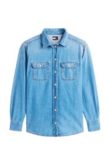 Tommy Jeans - Reg Wstrn Denim Shirt Ext Bj8018 - Džinsiniai marškiniai - Mėlyna