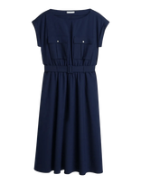 Tommy Hilfiger - Wool Blend Belted Dress - Iki kelių ir midi suknelės - Tamsiai mėlyna