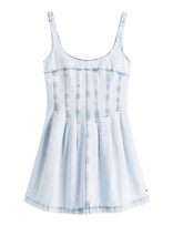Tommy Jeans - Pleat Seam Denim Dress Bj6014 - Trumpa suknelė - Mėlyna