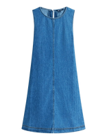 Tommy Jeans - Tjw A-Line Chambray Dress Ext - Trumpa suknelė - Mėlyna
