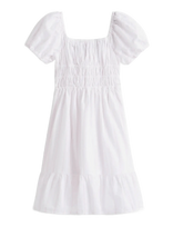 Tommy Hilfiger - Seersucker Puff Sleeves Dress Ss - Suknelė trumpomis rankovėmis - Balta