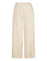 Selected - Slfelma Hw Wide Plisse Pant B - Plačios kelnės - Kreminė spalva