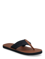 Tommy Hilfiger - Hilfiger Leather Beach Sandal - Šlepetės - Juoda