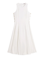 Tommy Hilfiger - Linen Blend Hourglass Midi Drs - Iki kelių ir midi suknelės - Balta
