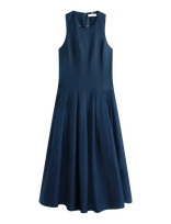 Tommy Hilfiger - Linen Blend Hourglass Midi Drs - Iki kelių ir midi suknelės - Tamsiai mėlyna