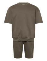 Lindbergh - Oversized S/S Sweatshirt+Shorts - Sportinis kostiumas - Chaki spalva