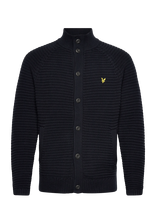 Lyle & Scott - Button Through Funnel Neck Jumper - Megztinis - Tamsiai mėlyna