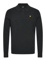Lyle & Scott - Lambswool Blend Rugby Jumper - Polo marškinėliai ilgomis rankovėmis - Pilka