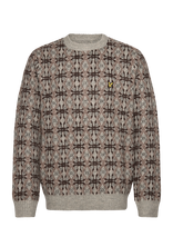 Lyle & Scott - Brushed Intarsia Crew Neck Jumper - Apvalios apykaklės megztinis - Ruda