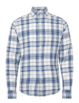 Gant - Reg Cotton Linen Madras Check - Lininiai marškiniai - Mėlyna