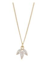 SNÖ Of Sweden - Eira Tripple Navette Pendant Neck 50 G/Clear - 50 Cm - Grandinėlė - Aukso