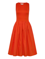Gant - Jersey Woven Combo Dress - Iki kelių ir midi suknelės - Raudona