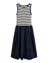 Gant - Jersey Woven Combo Dress - Iki kelių ir midi suknelės - Tamsiai mėlyna