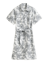 Gant - Floral Print Linen Ss Shirt Dress - Marškininė suknelė - Balta
