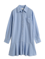 Gant - Stripe Seersucker Shirt Dress - Trumpa suknelė - Mėlyna