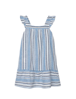 Boboli - Linen Dress Striped For Girl - Laisvalaikio suknelė be rankovių - Mėlyna