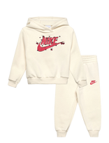 Nike - Nike Fleece Pant Set - Sportinis kostiumas - Kreminė spalva
