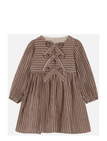 Fliink - Elmo Bow Dress - Suknelė ilgomis rankovėmis - Ruda