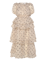 Vila - Vivane S/S O-Neck Midi Dress/Dc/Ka - Iki kelių ir midi suknelės - Smėlio