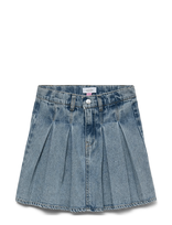 Vero Moda Girl - Vmdanni Hr Short Dnm Pleat Skirt Girl - Džinsinis sijonas - Mėlyna