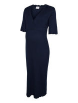 Mamalicious - Mlelisa Tess 2/4 Knit Abk Dress 2F - Iki kelių ir midi suknelės - Tamsiai mėlyna