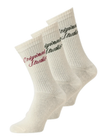 Jack & Jones - Jacnorrebro Tennis Socks 3 Pack Jnr - Įprastos kojinės - Kreminė spalva