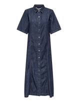 ONLY - Onlruna Ss Midi Dress Rinse Dnm Akm Cs - Iki kelių ir midi suknelės - Tamsiai mėlyna