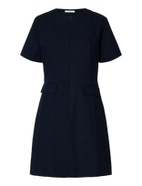 Selected - Slftora Slim Ss Short Dress B - Trumpa suknelė - Tamsiai mėlyna