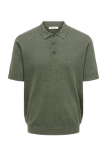 ONLY & SONS - Onsloui Reg 12 Ss Mel Polo Knit Noos - Megzti polo marškinėliai trumpomis rankovėmis - Chaki spalva