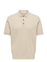 ONLY & SONS - Onsloui Reg 12 Ss Mel Polo Knit Noos - Megzti polo marškinėliai trumpomis rankovėmis - Smėlio
