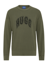 HUGO BLUE - Showdy - Apvalios apykaklės megztinis - Chaki spalva