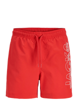 Jack & Jones - Jpstmaui Wave Logo Swim Shorts Sn Jnr - Maudymosi šortai - Raudona