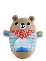 Fisher-Price - Friendship Forest Bat & Wobble Inflatable Bear Roly-Poly Activity Toy For Baby - Pliušinis gyvūnas - Marga / raštuota