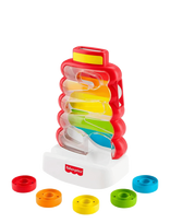 Fisher-Price - Drop Through Rock-A-Stack Baby & Toddler Developmental Activity Toy, 5 Coins - Žaislai motoriniams įgūdžiams - Marga / raštuota