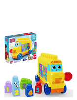 MEGA Bloks - Bloks First Builders Build & Count Bus Block Toy (45 Pieces) For Toddler - Žaislinės kaladėlės - Geltona