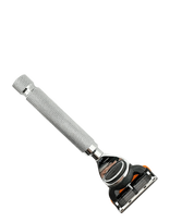 Parker - Parker Heavyweight Chrome Textured Handle Fusion Compatible Razor With A Fusion Blade - Skrudintuvas - Sidabro