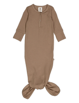 Müsli By Green Cotton - Rib L/S Knot Gown - Naktiniai marškiniai - Ruda