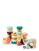 BabyMoov - Glass Babybols 4 X 220 Ml - Kūdikių maisto indelis - Marga / raštuota