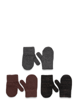 Mikk-line - Magic Mittens 3 Pack W. Lurex - Pirštinės - Pilka