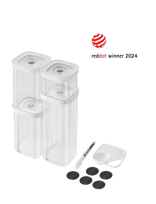 Zwilling - Fresh & Save Cube Set S6 Transparent-Vit. Innehåller 1 X S Box, 2 X 2S Box, 1 X 3S Box, 1 Måttinsats - Maisto laikymo dėžutė - Nude