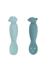 Done By Deer - Learning Spoon Set Tiny Farm Blue - Stalo įrankiai - Mėlyna