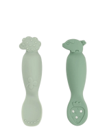 Done By Deer - Learning Spoon Set Tiny Farm Green - Stalo įrankiai - Žalia