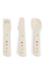 Done By Deer - Foodie Cutlery Set Celebration Sand - Stalo įrankiai - Kreminė spalva
