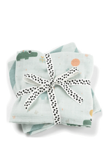 Done By Deer - Burp Cloth 2-Pack Celebration Blue - Muslino audiniai - Marga / raštuota