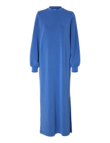 Selected - Slftenny Ls O-Neck Ankle Dress - Ilga suknelė - Mėlyna