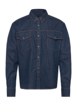NEUW - Denim Overshirtindigo - Džinsiniai marškiniai - Tamsiai mėlyna