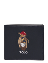 Polo Ralph Lauren - Polo Bear Leather Billfold Coin Wallet - Klasikinė piniginė - Tamsiai mėlyna